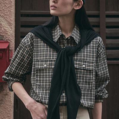 SAGEMENT [0720_b PICK] EZRA CASH SHAWL MUFFLER_BLACK