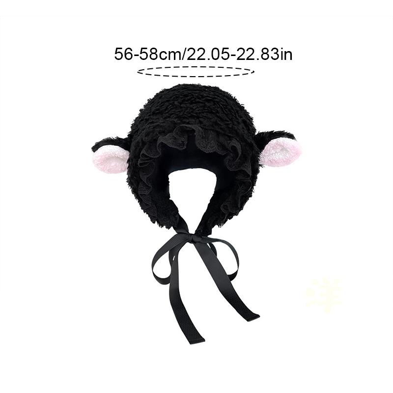 1 szt. Miękki kapelusz z rogami jagnięcymi do fotografii, różne przebrania, wygodny w podróży, uroczy, ciepły, przyjazny dla skóry, codzienny, bawełniany, słodki