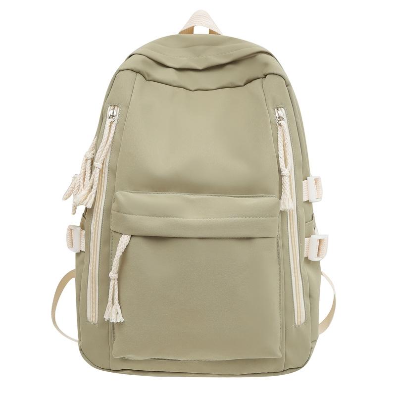 Schoolbag female Korean version student Harajuku female backpack, high school student junior high school ins wind large capacity solid color backpack