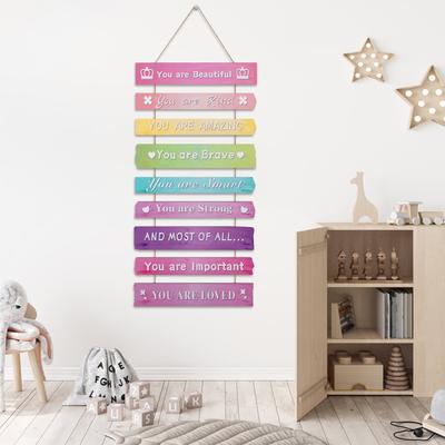 Inspirational Wall Art Decor Space/Dream Themed Bedroom Decor Wooden Motivational Plaque Wall Hanging Sign with Inspirational