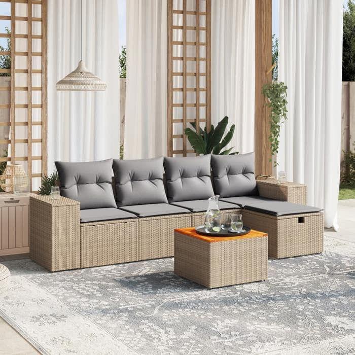 VidaXL Garden Lounge Set with Cushions 6 Pcs, Patio Sofas, Patio Furniture Set, Outdoor Furniture, Mix 3265168