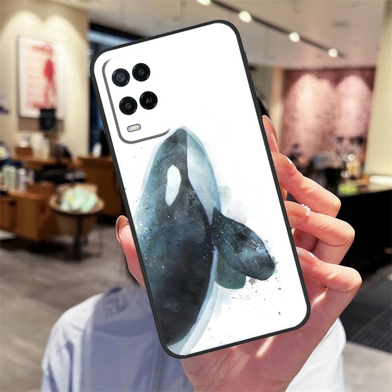 Orcas Whale Case For Oppo A40 A60 A80 A18 A38 A58 A78 A98 A16 A76 A96 A15 A17 A77 A74 A94 A54 A57S Cover