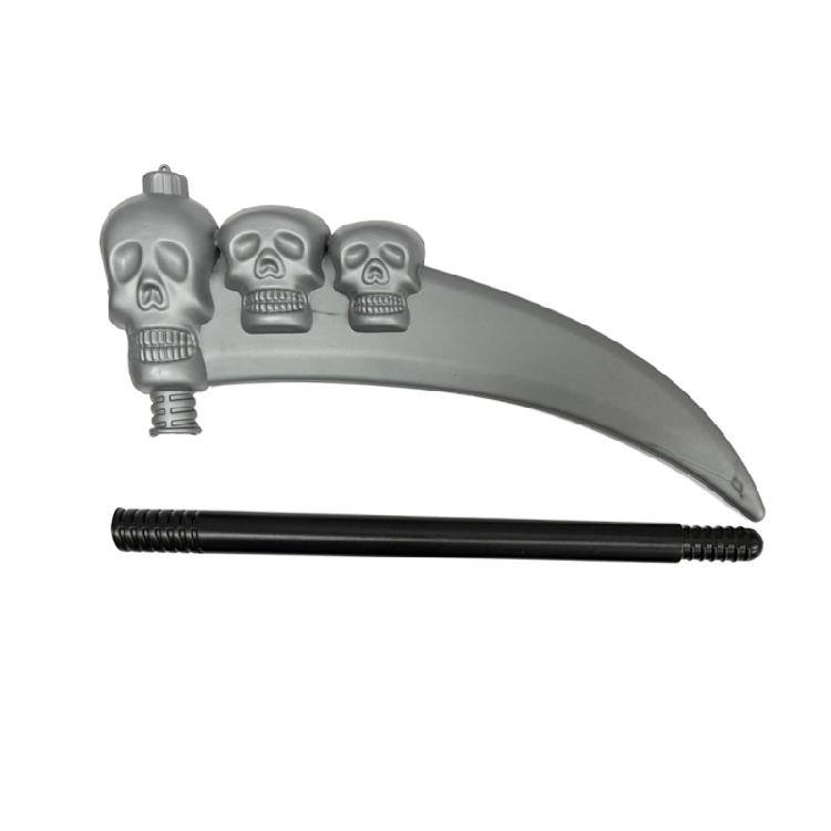 Grim Reapers Halloween Costume Grim Reapers Scythe Fake Weapons Skull Faux Scythe Blade Sickles Toy for Pretend Play Party