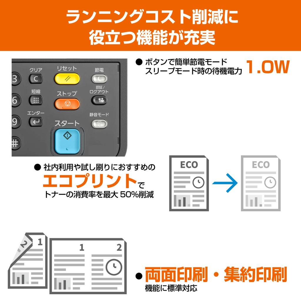 Kyocera Laser Printer Multifunction Device A4 Monochrome ECOSYS W417 x D412 x H437mm M2640idw/40PPM/Double-Sided Printing/Wi-Fi Direct/Wired LAN/USB