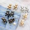2Pcs Adjustable Jean Button Pins, Bear Shaped Waist Tightener Instant Jean Buttons for Jeans Pants, No Sewing Required