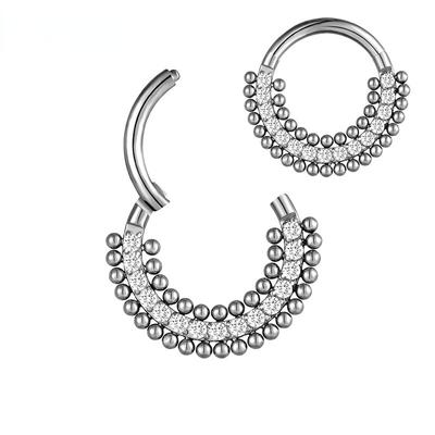 1 pieza nuevo G23 titanio circón nariz Piercing aro Clicker segmento nariz anillos cartílago tragus de la oreja hélice Piercing cuerpo joyería 16G