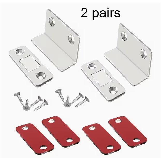 1/2pairs L-Shaped Drawer Magnets, Adhesive Magnetic Seals for Cabinet Doors, Suitable for Kitchen And Wardrobe Doors Door Closer