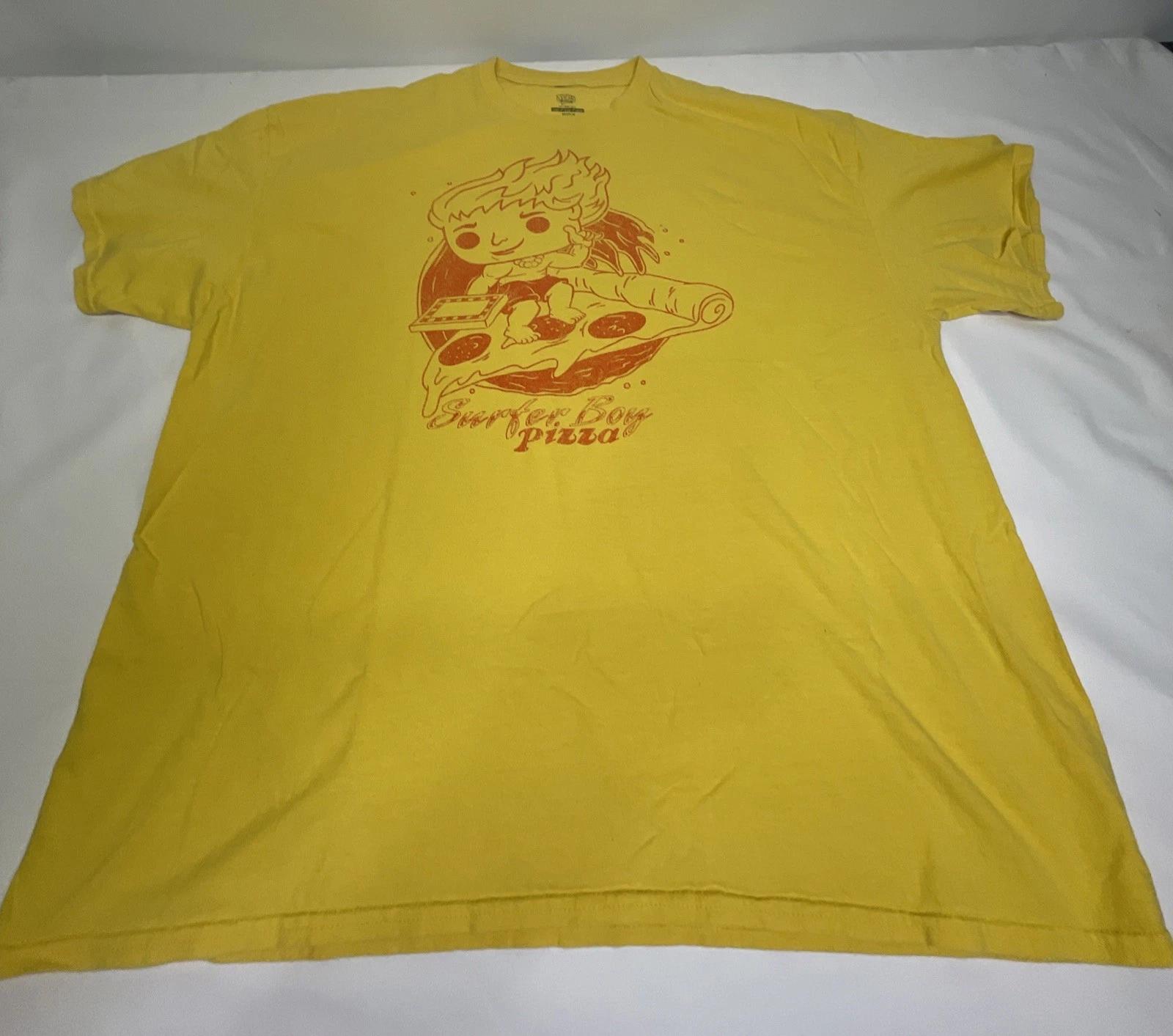 Stranger Things Surfer Boy Pizza Graphic 100% Cotton T-shirt Mens Tees Top Adult Size 2XL Netflix POP! XL