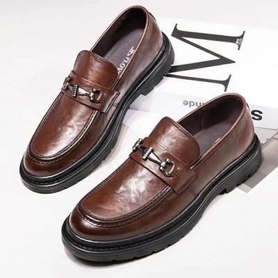 Autumn New Men's Business Casual Leather Shoes Soft-soled Soft Leather Shoes Trendy Men's Shoes Fashion Driving Shoes Lace-up