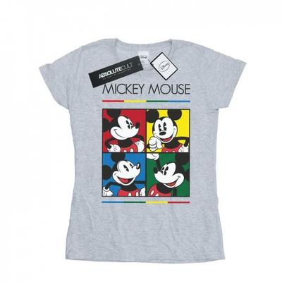 Womens/Ladies Mickey Mouse Square Color Cotton T-Shirt