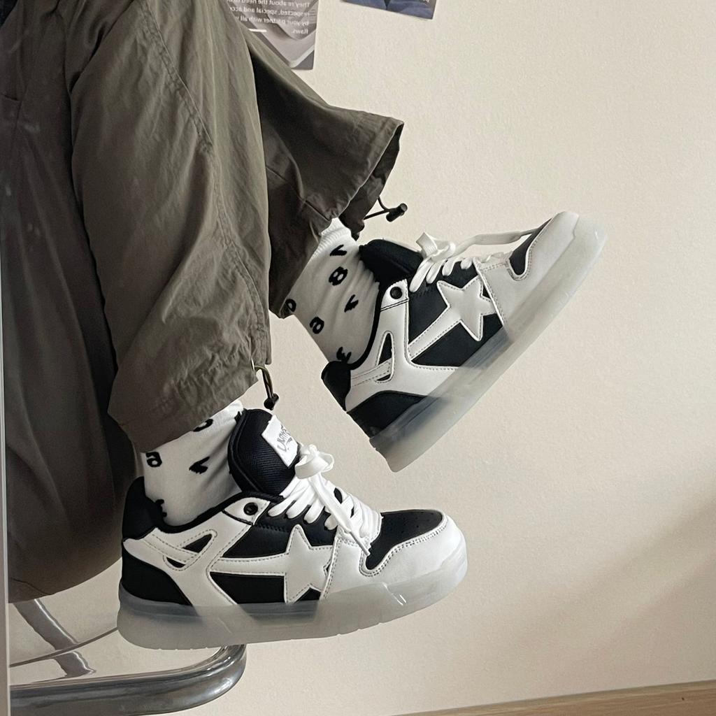 Dailu new ins Hong Kong flavor transparent sports style platform student board shoes