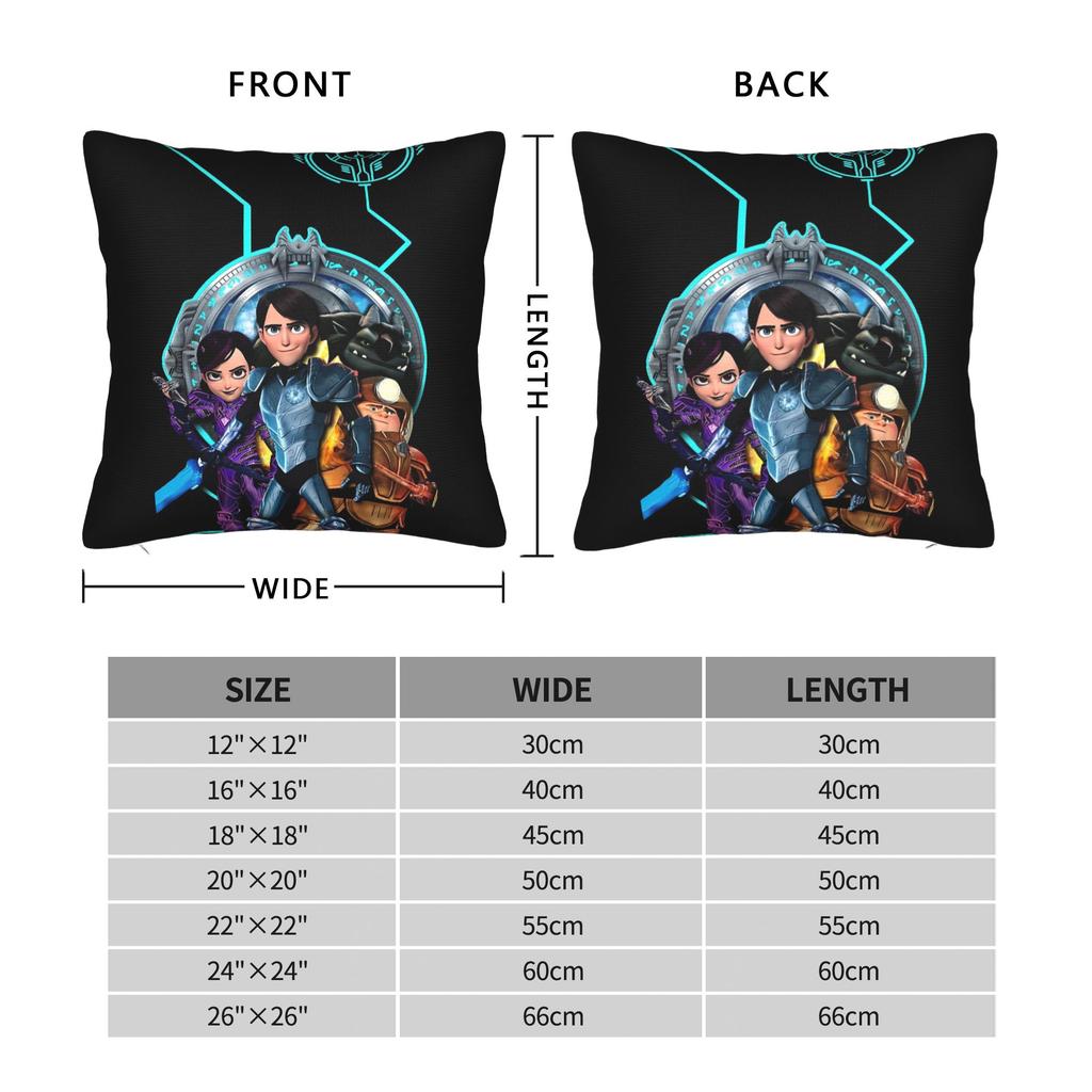 Federe Federe Vintage per Cuscino Trollhunters Tales Of Arcadia per Divano Letto Soggiorno Copricuscino Quadrato