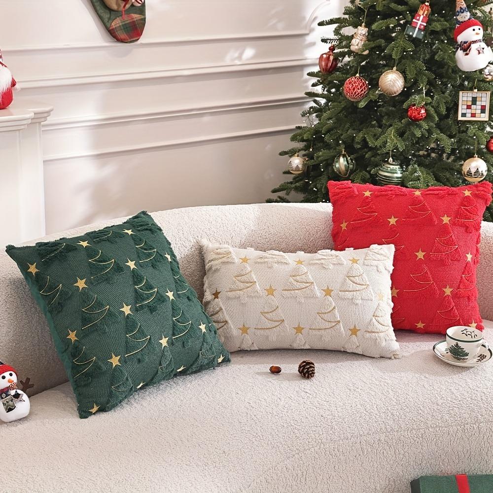 Christmas Tree Pillowcase Winter Plush Solid Halloween Cushion Cover Bedroom Living Room Sofa Decor Pillow Cover 45CM