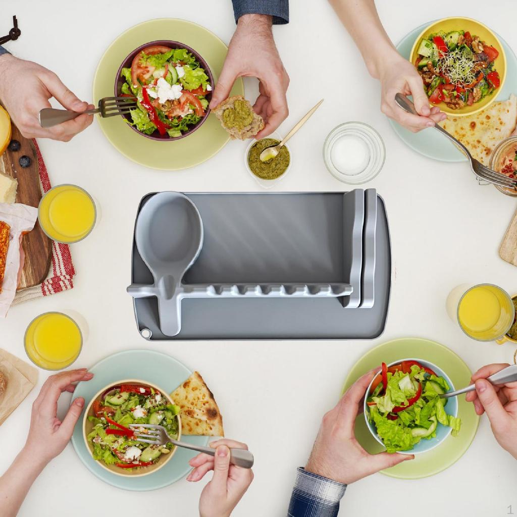 Silicone Utensil Rest Spoon Holder for Stove Individual Slots