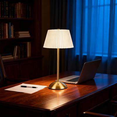 Lampe de Table Plissée Sans Fil à Contrôle Tactile Batterie Rechargeable 1200mAh Lampe de Chevet Fonctionnant sur Batterie pour Chambre Salon