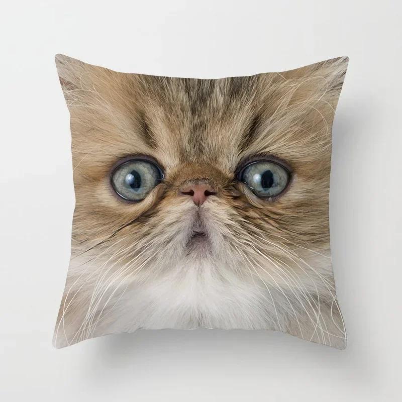 

Милый принт кота Чехол для диванной подушки Наволочка для домашнего декора Постельное белье для вечеринки в машине 66x66cm