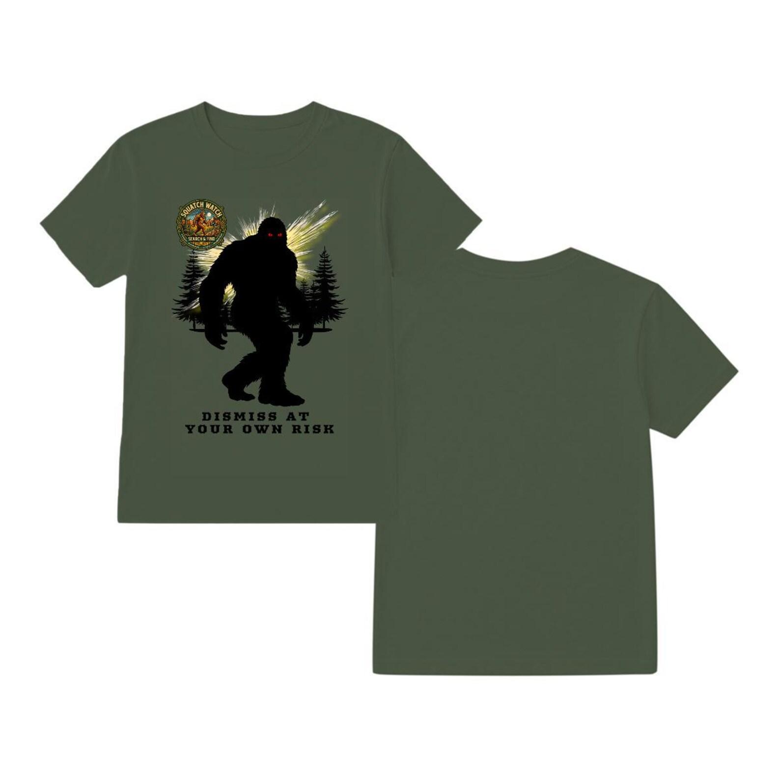 Bigfoot Warning Shirt – Dismiss At Your Own Risk Sasquatch Tee – Funny Camping Cryptid Shirt 2XL