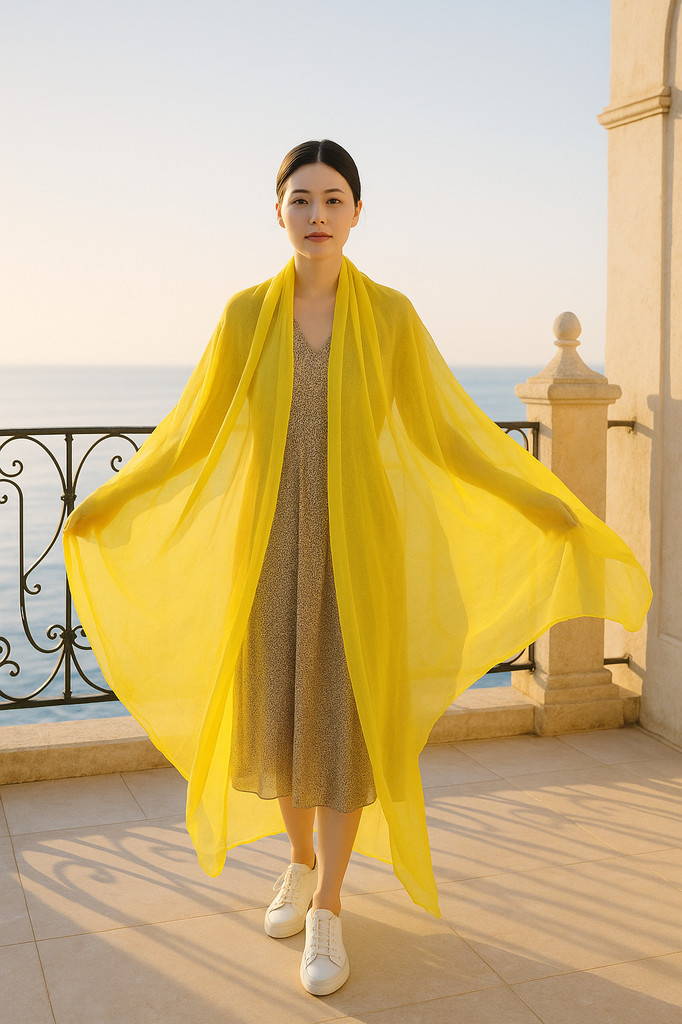 Extra Large Size Shawl Solid Color Scarf Women's Fashion Scarf Chiffon Dance Scarf Sunscreen Beach Towel, Max. Size Is 3*1.5m (±5-10cm Errors)