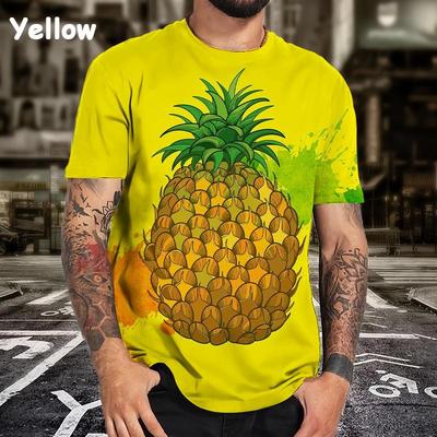 Sommer Ananas 3D T-Shirt Street Fashion Fruchtdruck Kurzarm Lässiges Cooles T-Shirt