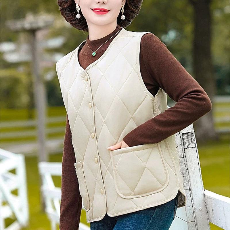 Vest Autumn and Winter New Down Cotton Vest Women's Versatile Loose Women's Vest New Vest