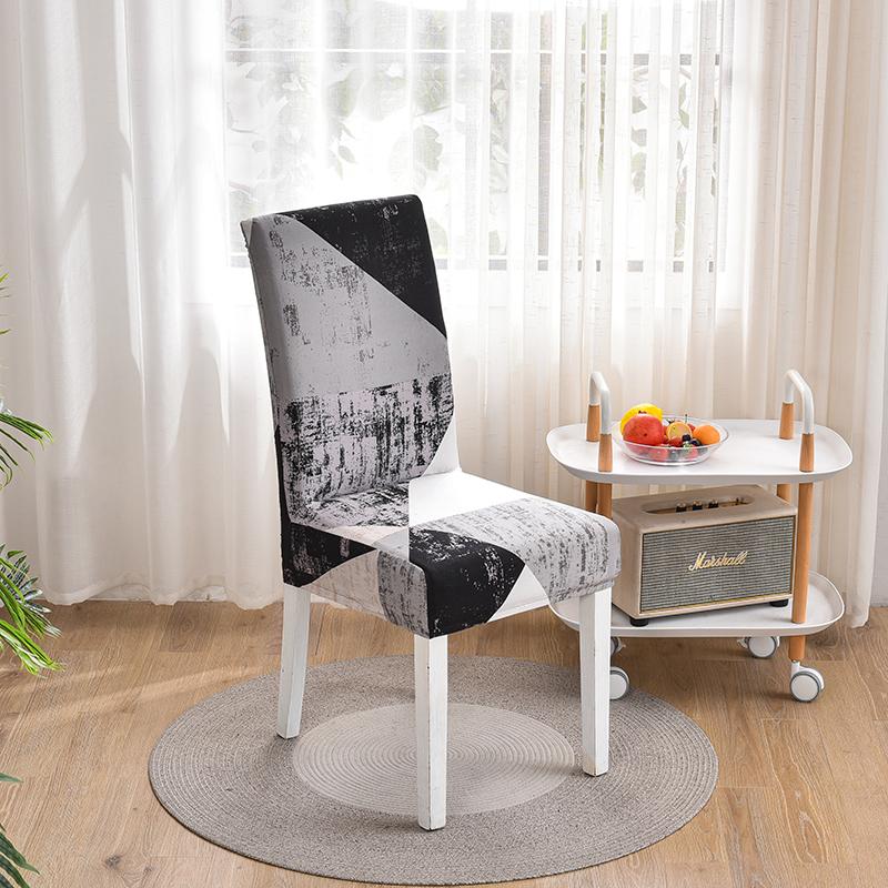 

Printed Spandex Chair Cover Elastic Kitche Stretch Seat Slipcovers Washable For Wedding Hotel Banquet Office 1 PC