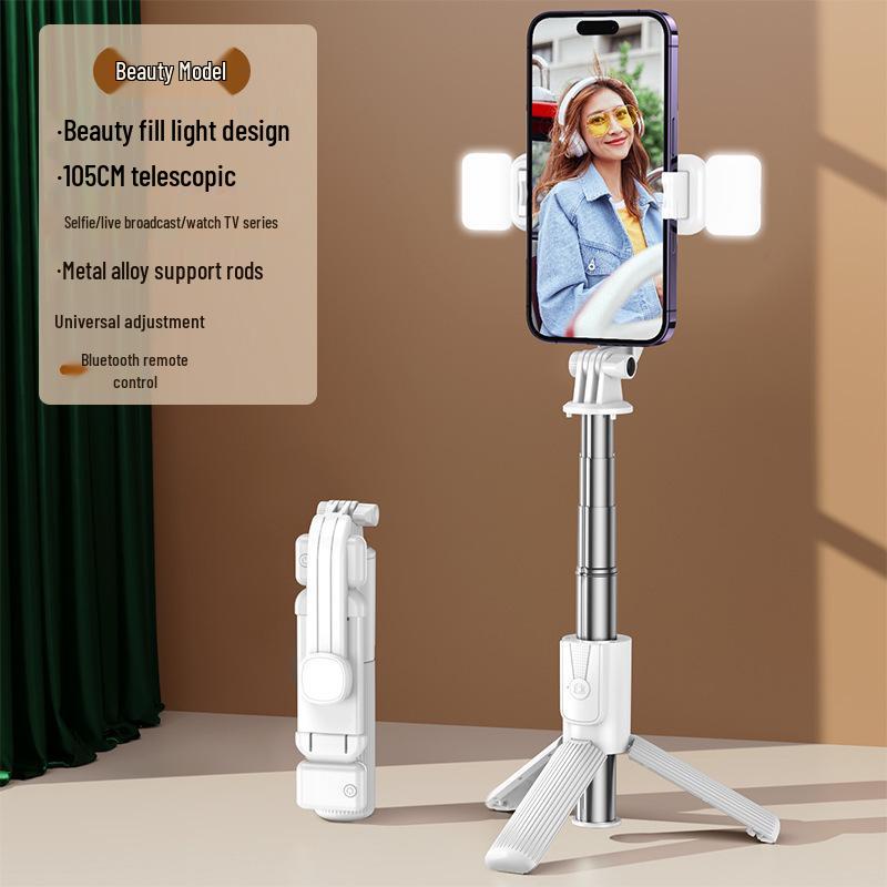 360° Rotating Anti-Shake Selfie Stick Tripod with Bluetooth Remote and Extendable Desktop Stand