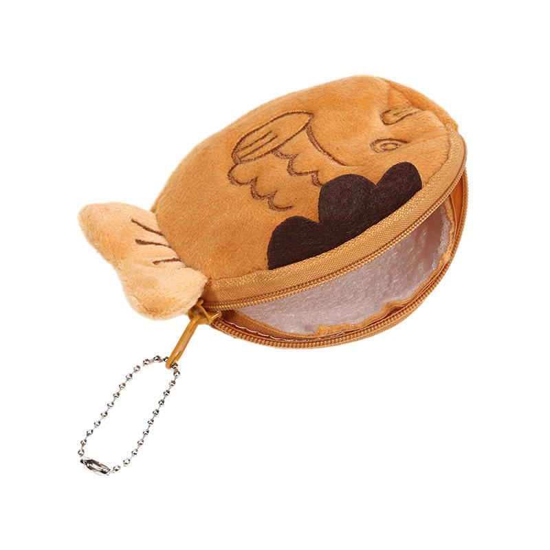 Niedliche fischförmige Geldbörse für Damen, Geld, Karten, Schlüssel, Kopfhörer, Münzfach für kleine Dinge, Beutel mit Reißverschluss, Plüsch-Mini-Tasche, Kindergeschenk