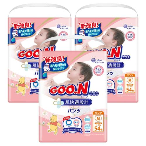

[Pants M size] Goon Plus Skin comfort design (6~12kg) 162 sheets (54 sheets x 3) Unisex Case sales Disney Design