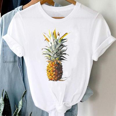 Pineapple Lovely Trend Cute 90s Unisex Short Sleeve Summer Fashion Print Tee Top Tshirt Lady FeUnisex Clothing Casual Graphic T-shirt