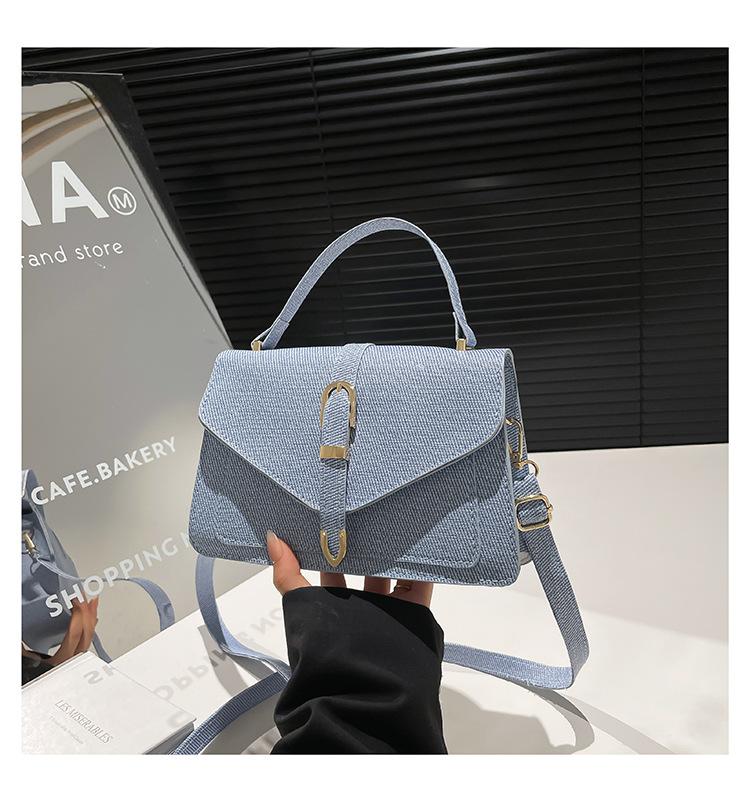 

Retro fashion simple personality small square bag handbag 2025 winter new bag Internet celebrity shoulder bag messenger bag синий