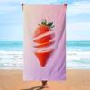 Cute Sliced Strawberry Print Beach Towel Absorbent Quick Dry Sandproof Towel Sweet Fruit Pattern Summer Towel for Beach