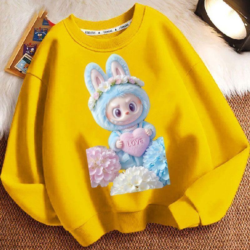 Children's Fashion Round-neck Hoodies, Long-sleeved Loose Hoodies for Boys and Girls In Spring and Autumn