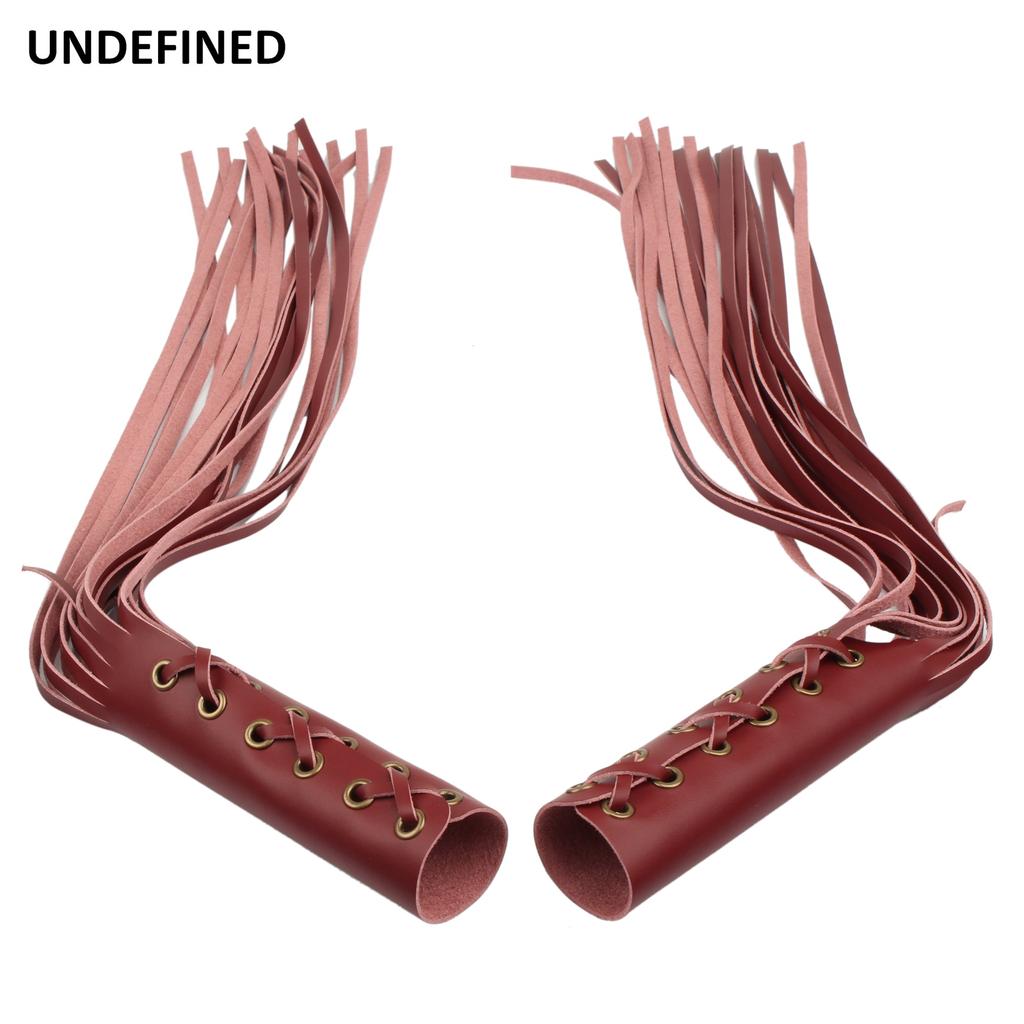 7/8" 25MM Motorcycle Handle Grips Cover PU Leather Fringed Handlebar Grip Covers for Harley Dyna For Indian Chief Vintage