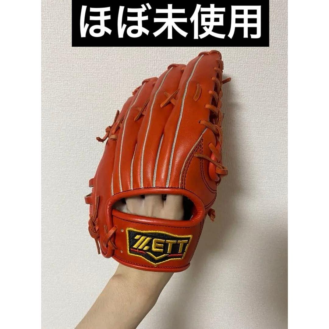 Used ZETT PROSTATUS Hardball Gloves Orange Akaboshi Model Almost Unused