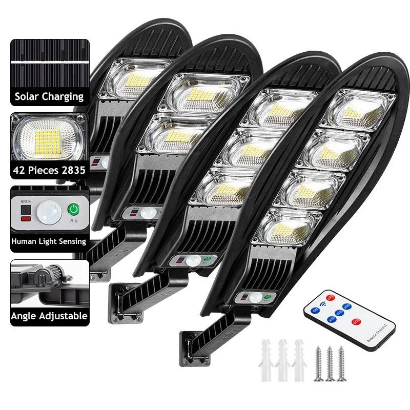 Outdoor LED Solar Lights Garden Street Light With Motion Sensor and Remote Control Waterproof Wall Light for Garage Floodlight
