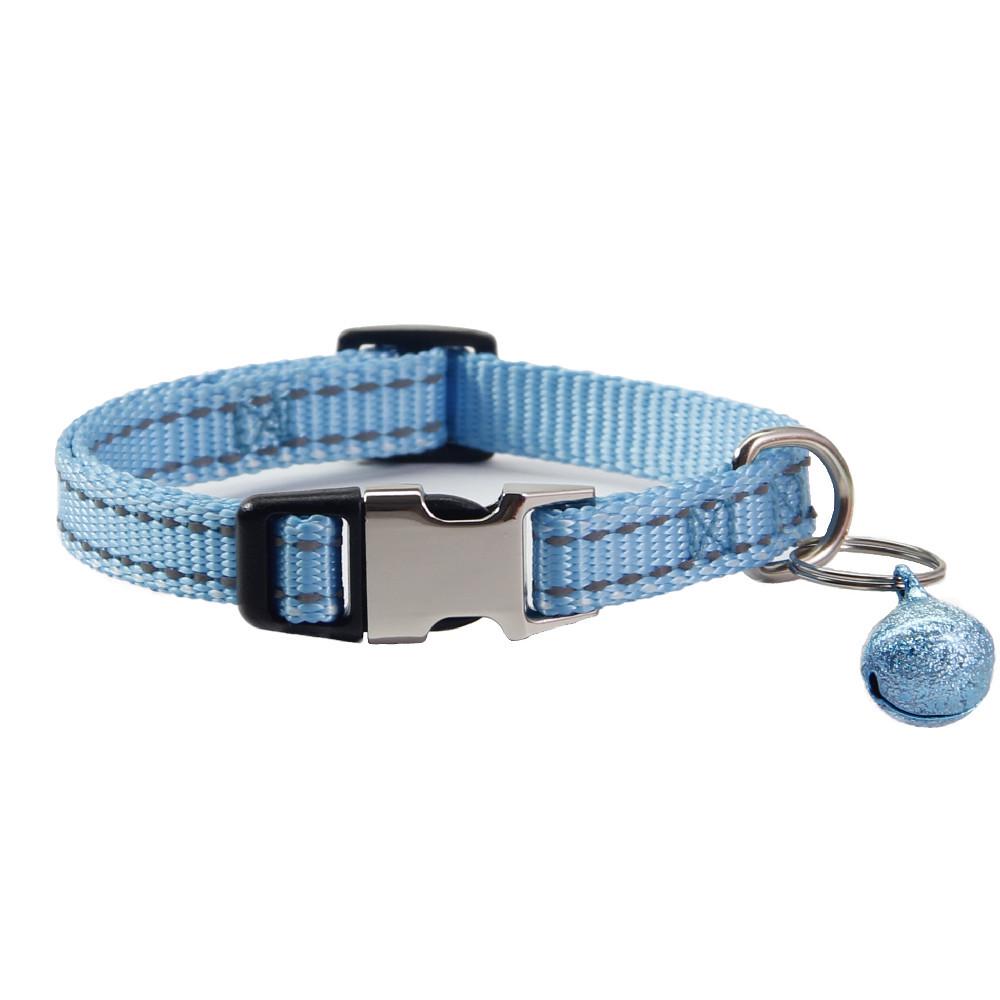 Reflective Nylon Cat Collar with Bell, Engraved Adjustable Anti-Lost Feature
