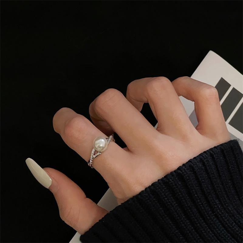 Тяжелая промышленность Полностью бриллиантовый бант Полностью бриллиантовое кольцо-свет Zir*****Pen Роскошное Премиальное Жемчужное кольцо на указательный палец Индивидуальное Элегантное кольцо Adjustable opening