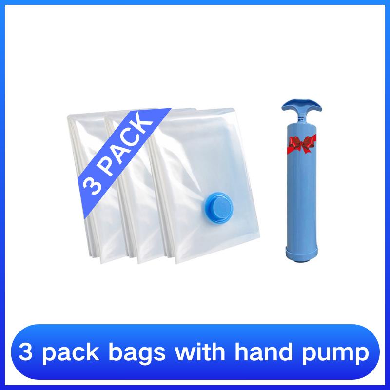 Vacuum Storage Bags With Valve Transparent Folding Compressed Space Storage Bag Travel Seal Packet Organizers For Towel Cloth