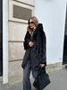 Women's Mid-Length Hooded Eco-Friendly Faux Mink Fur Coat with Belt