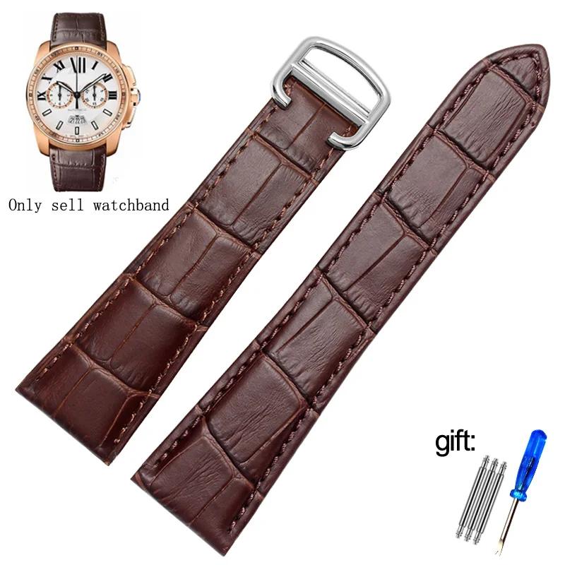 Watch Strap For cartier tank calibre series  Genuine Leather Mechanical Watch  men's and women's 20mm 22mm 23mm 25mm watch band