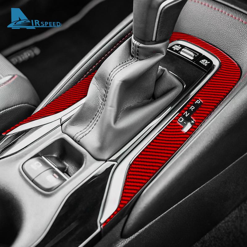 Real Soft Carbon Fiber Car Center Console Gear Shift Panel Sticker For Toyota Corolla     RHD LHD Accessories