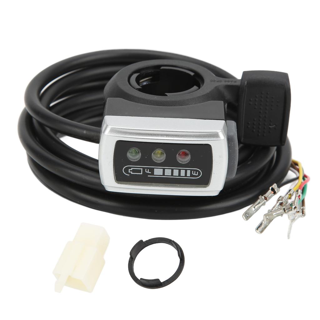 6 Wire Thumb Throttle with ONOFF Switch Battery Indicator 22mm Aperture for Electric Bike