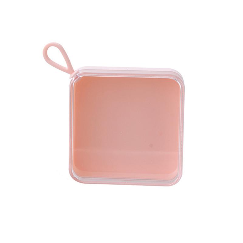1 Pcs Multi-Functional Powder Puff Storage Box with Lanyard - Portable Transparent Empty Box Clean Ideal for Business Trips