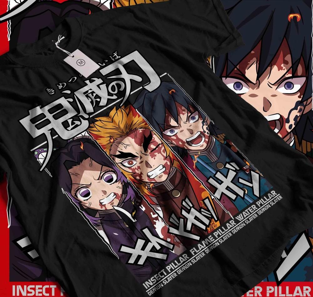 

Hashira Demon Slayer T-Shirt Kimetsu No Yaiba Tengen Horror Anime Gift Shirt 524 L