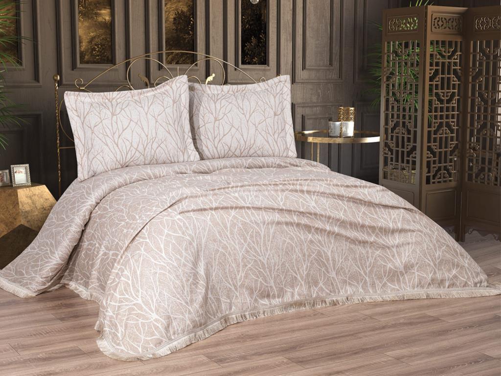 

Комплект хлопкового покрывала Pastel Double Size, Покрывало 250x255 см Бежевый