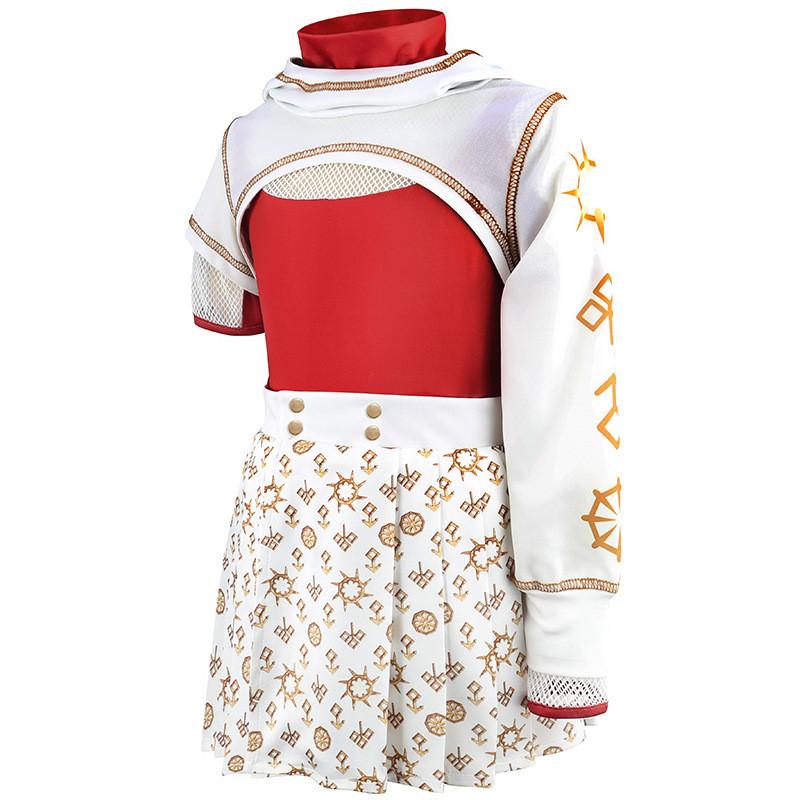 Kids Girls Anime Cartoon Zombies Vampires Print One Long Sleeves T Shirt Skirt Hoodies Set Halloween Cosplay Costumes