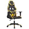 Gaming Chair with Massage Function Black & Gold Artificial Leather