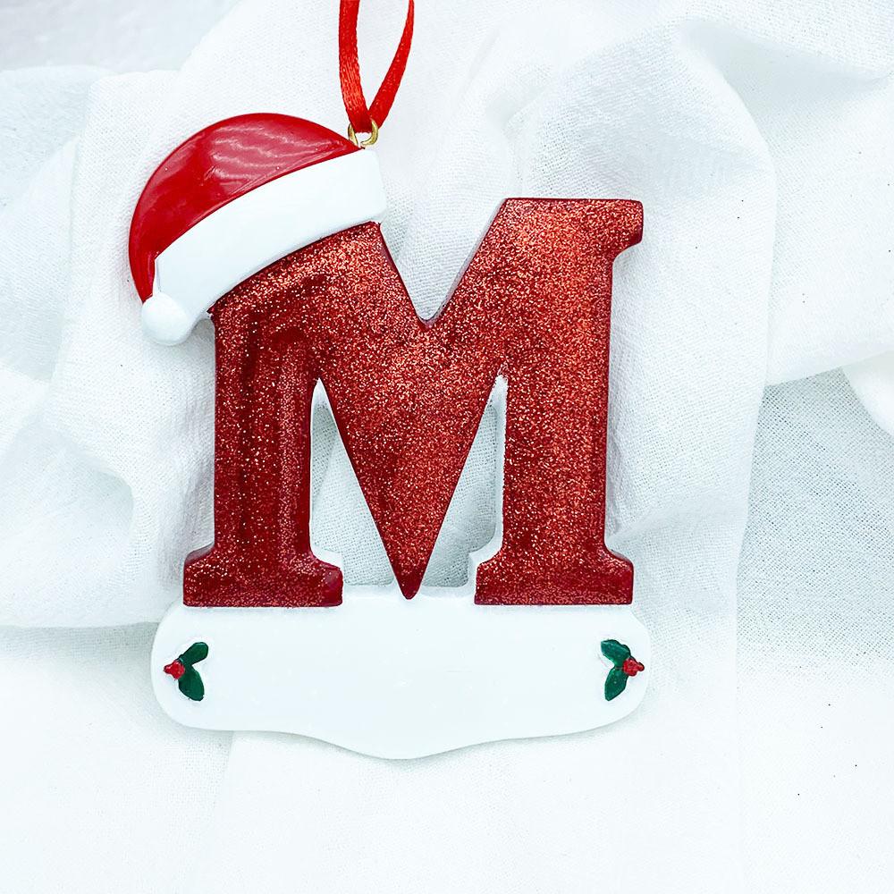 Beautifully Handpainted Crafted Resin Christmas Ornaments With 26 Alphabet Letters A To Z For Decor Stylish