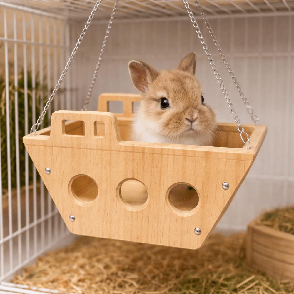 Wooden Hamster Swing Toys Durable Cockatiel Swing Ladder Hamster Climbing Platform  Training