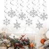 Yousheng 8 Pcs Christmas Snowflake Hanging Swirl Decorations Winter Party Glitter Snowflake Ceiling Streamers for Christmas Birthday Baby Shower New